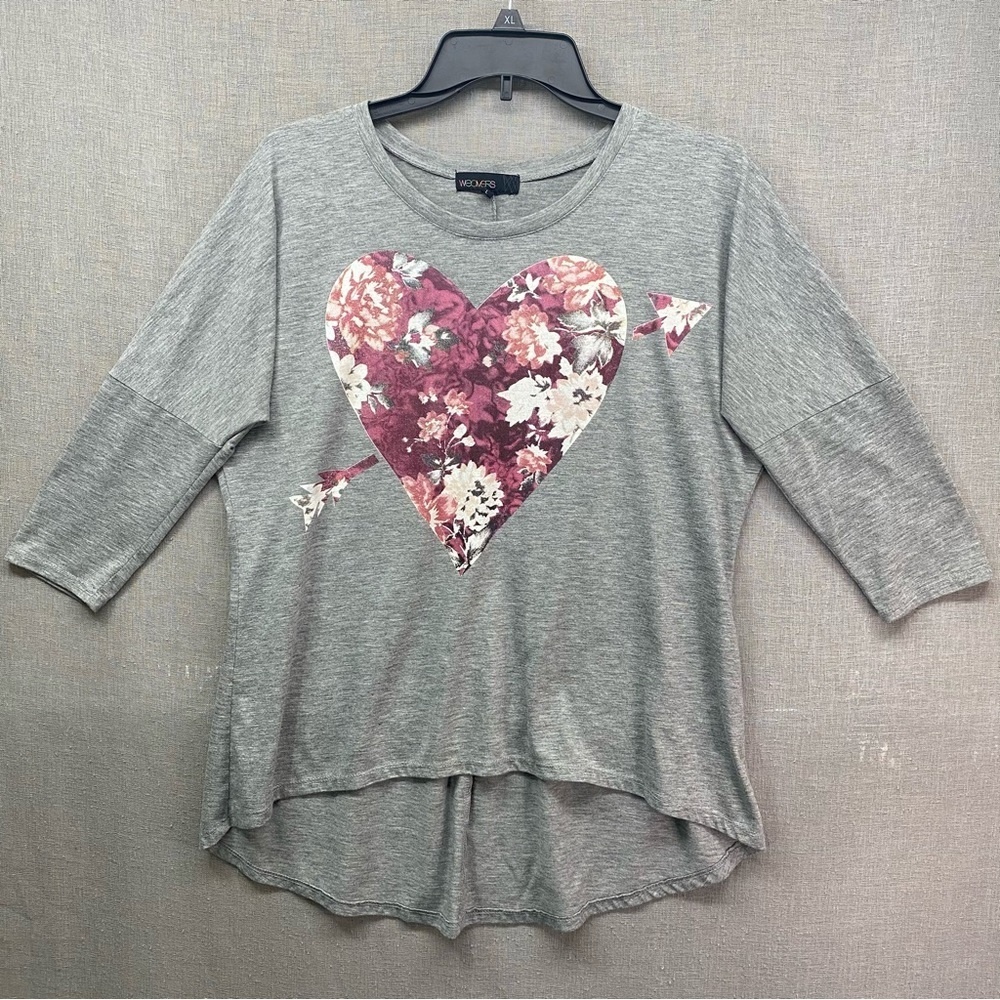 Weavers Half Sleeve Gray Top Size |‎ L